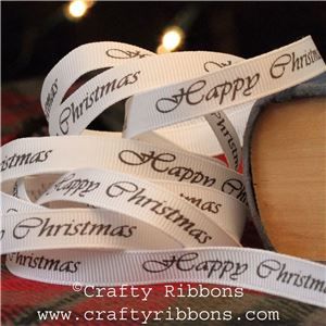 Vintage Christmas Past Ribbon - Happy Christmas
